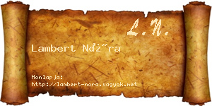 Lambert Nóra névjegykártya