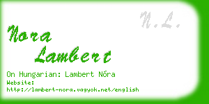 nora lambert business card