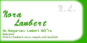 nora lambert business card